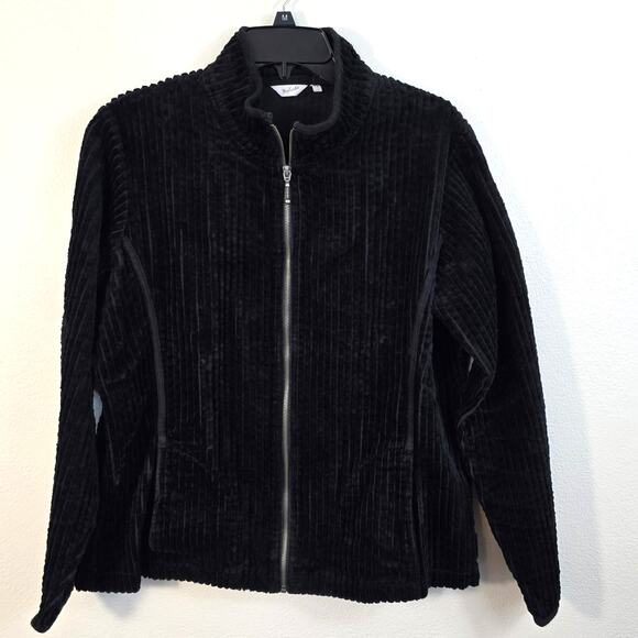Woolrich Jacket Women's L Black Wide Wale Corduroy Full Zip Outdoorcore Gorpcore - Picture 1 of 11